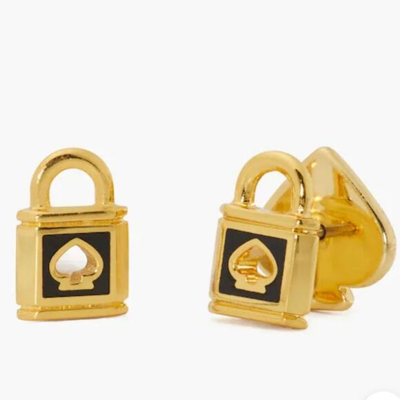 Kate Spade Lock and Spade Enamel Stud Earrings - Picture 3 of 3